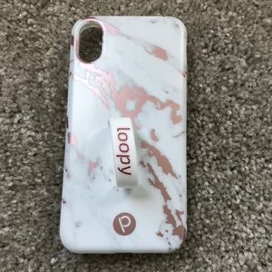 Loopy iPhone X/Xs Rose Gold Marble Metallic Case
